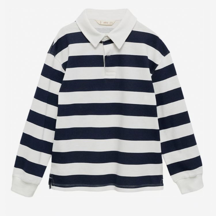 Stribet skate trøje - navy/hvid (kids)