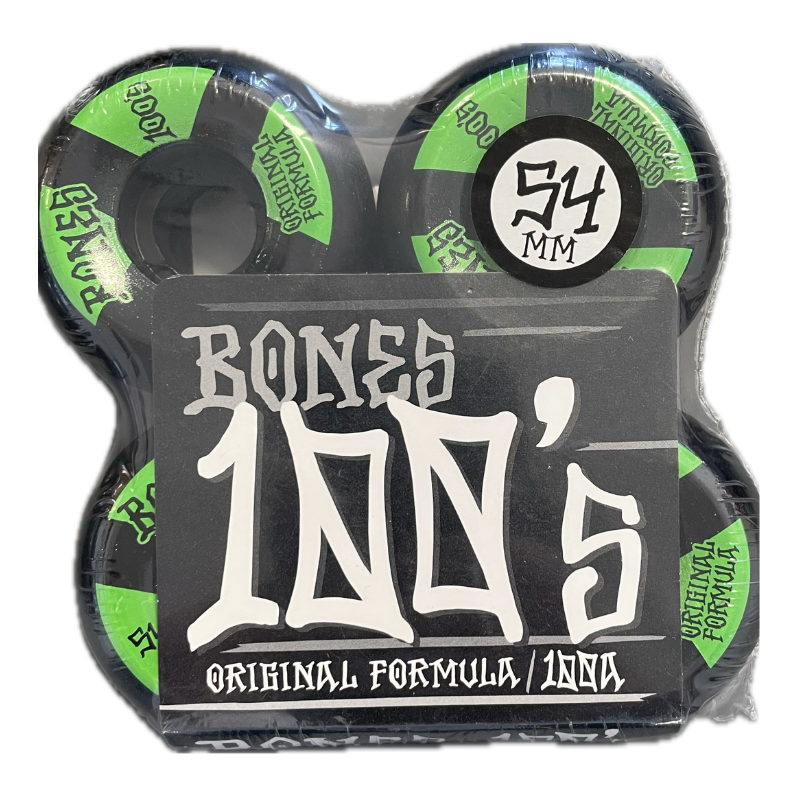 Bones skateboard hjul - 54mm 100A Original Formula Sort/grøn
