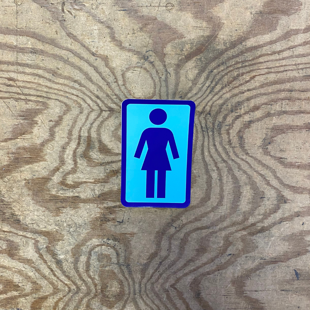 Girl - blå (6,5x10,5)- Stickers