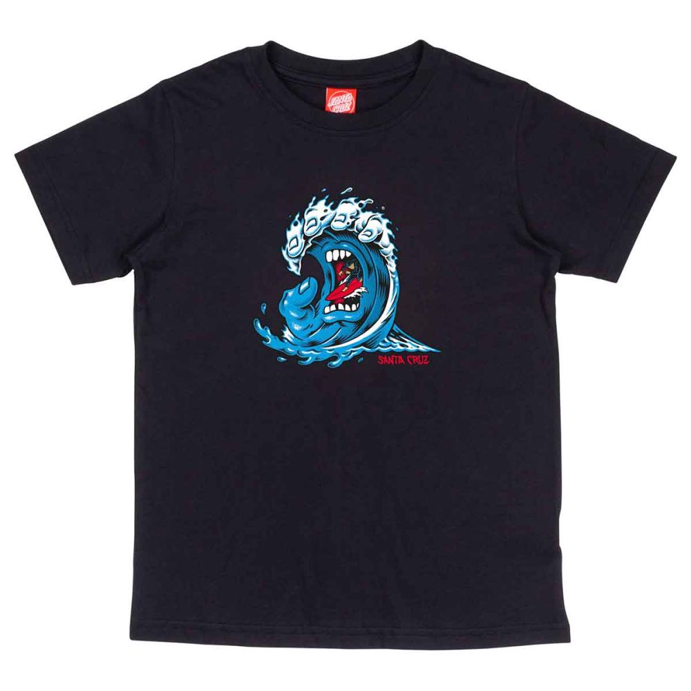 Santa Cruz t-shirt "Screaming Wave" - sort str. 8-10 år (kids)