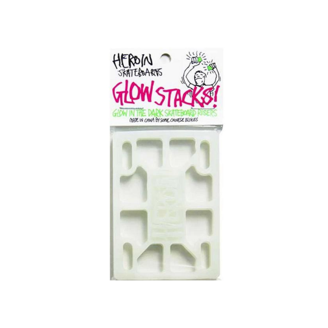 Heroin skateboards "Glow stacks" riser pads (glow in the dark)