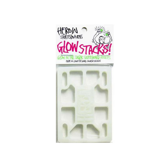 Heroin skateboards "Glow stacks" riser pads (glow in the dark)