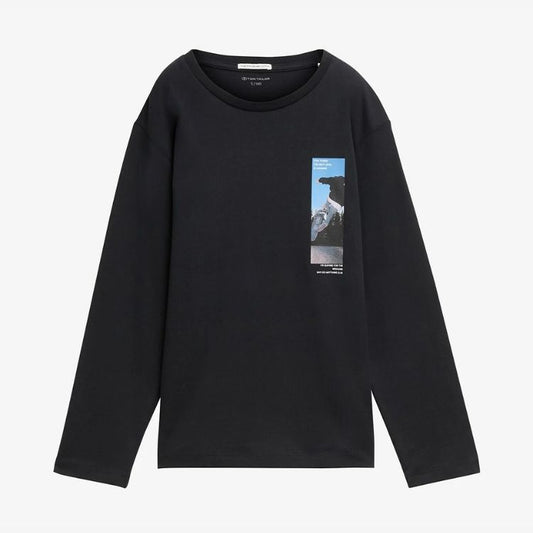 Longsleeve tee med skate motiv - sort (kids)