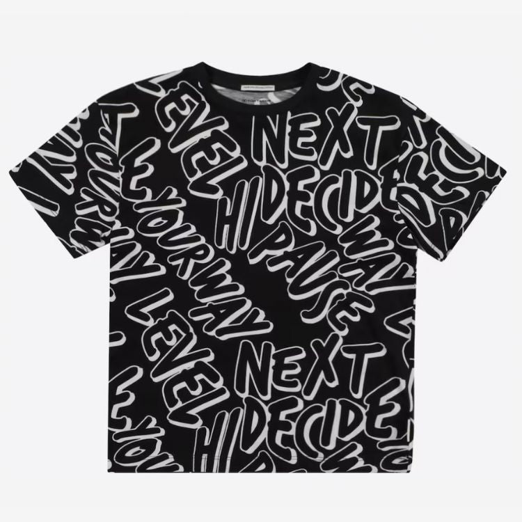 'Grafitti' t-shirt - sort/hvid str. 128 (kids)