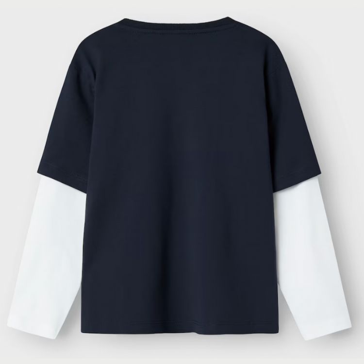 Longsleeve tee - blå/hvid str. 122-128 (kids)