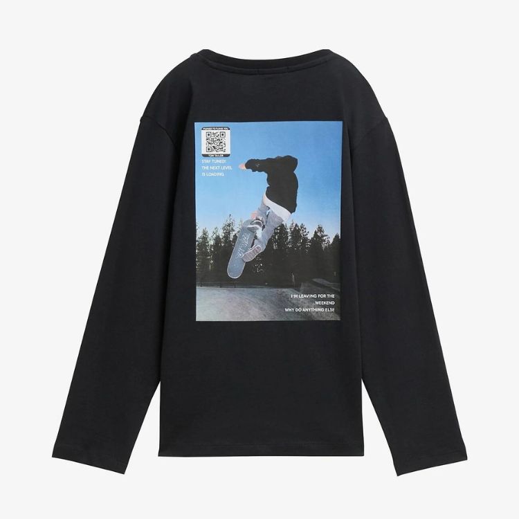 Longsleeve tee med skate motiv - sort (kids)