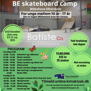 Batiste Co. Skateboard - BE Kristi himmelfart skateboard camp  D.9-10. maj 2024