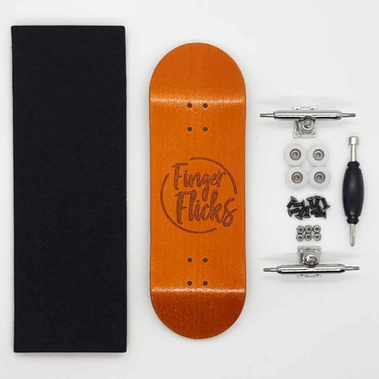 Finger flicks - Orange Wooden Complete