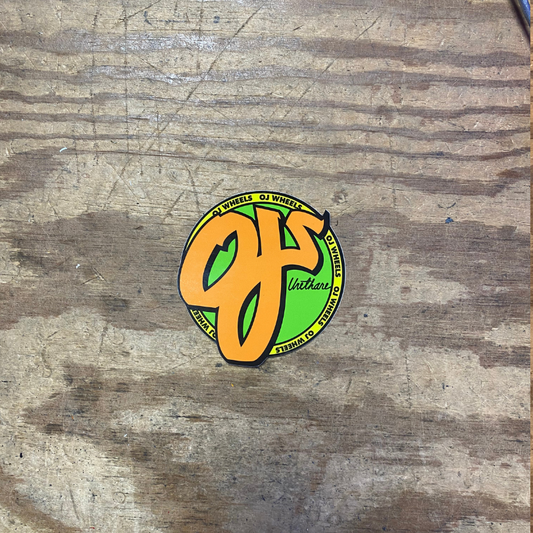 Oj Wheels grøn/orange (7,5x7,5) - Stickers