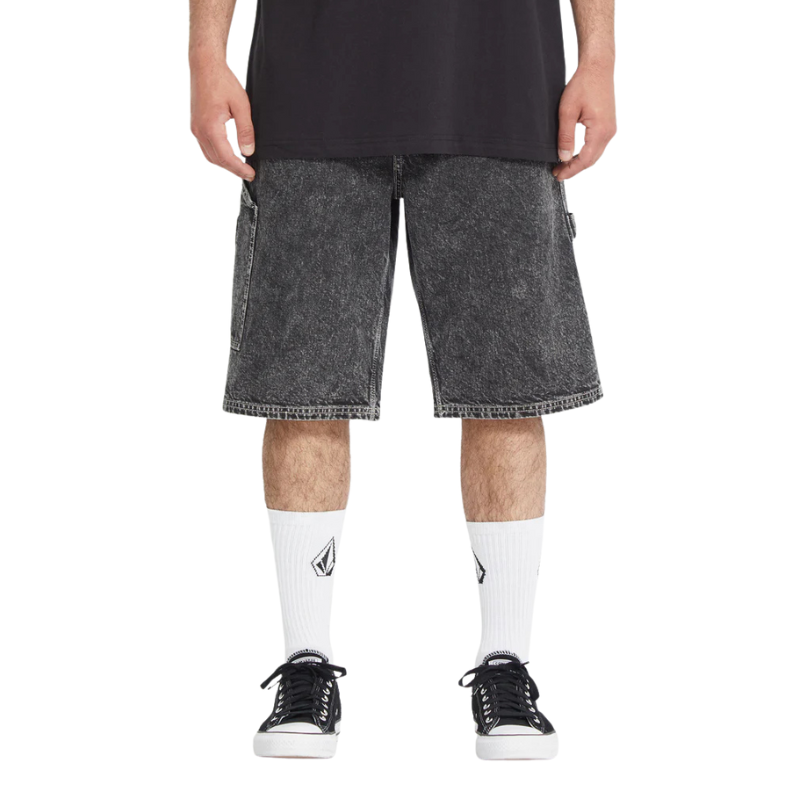 Volcom - Labored Denim Utility Short - LIGHT ACID BLACK