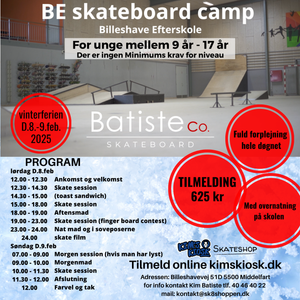 Batiste Co. Skateboard - BE vinter skateboard camp