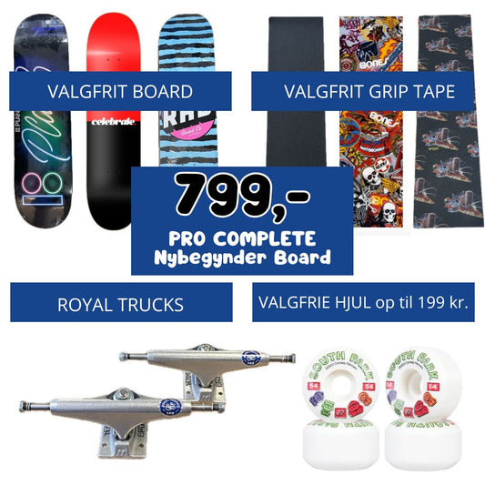 PRO complete nybegynder skateboard (vælg board, hjul og griptape)