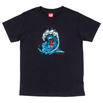 Santa Cruz t-shirt "Screaming Wave" - sort str. 8-10 år (kids)