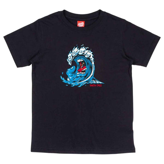 Santa Cruz t-shirt "Screaming Wave" - sort str. 8-10 år (kids)