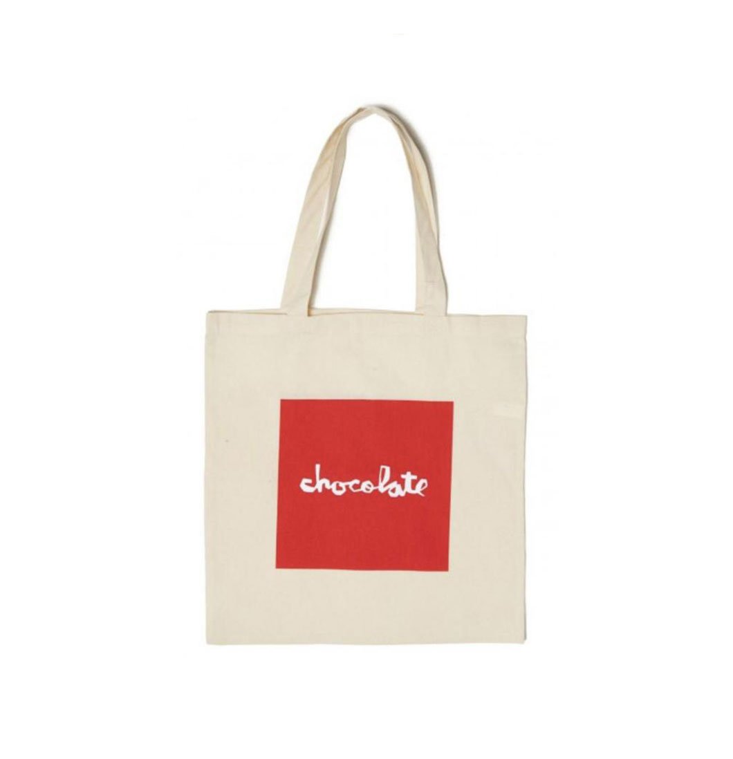 Chocolate - Red Square Tote Bag