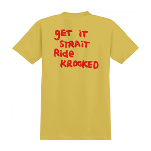 Krooked - Strait Eyes - gul t-shirt