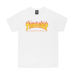Thrasher Youth - "Flame Logo" T-shirt - Hvid kids