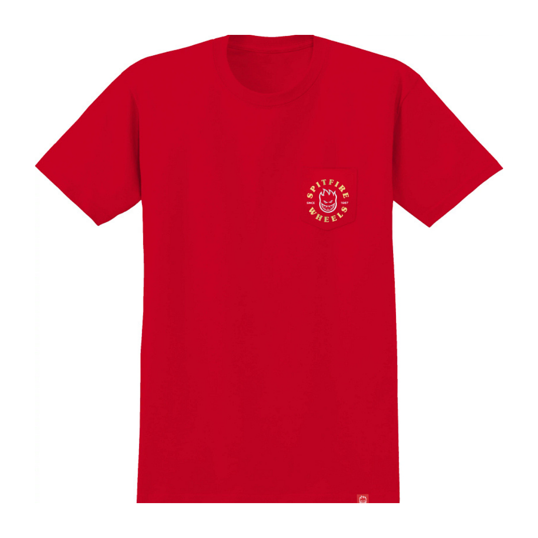 Spitfire Bighead Classic Pocket T-Shirt - Rød